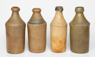 Lot of Four: American Stoneware Bottles incl. HYDE PARK and J. CHESTER Examples