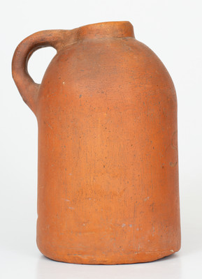 Unusual Hand-Molded Brick Clay Jug Inscribed