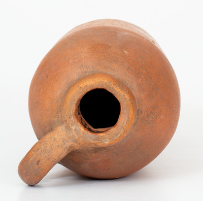 Unusual Hand-Molded Brick Clay Jug Inscribed 