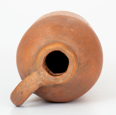 Unusual Hand-Molded Brick Clay Jug Inscribed
