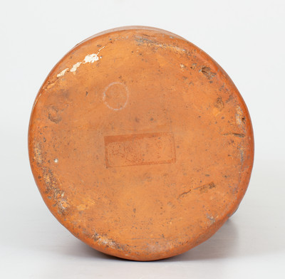 Unusual Hand-Molded Brick Clay Jug Inscribed