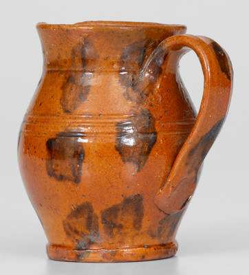 Fine Miniature Redware Pitcher with Profuse Manganese Decoration