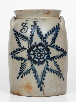 Fine T. HARRINGTON / LYONS Stoneware Jar w/ Elaborate Floral Starburst Decoration