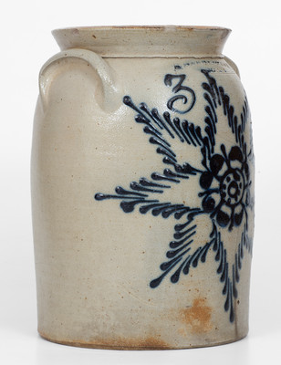 Fine T. HARRINGTON / LYONS Stoneware Jar w/ Elaborate Floral Starburst Decoration