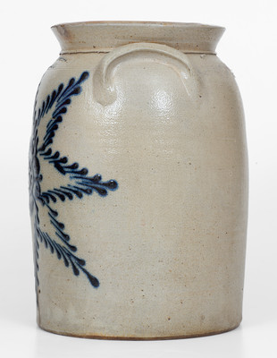 Fine T. HARRINGTON / LYONS Stoneware Jar w/ Elaborate Floral Starburst Decoration