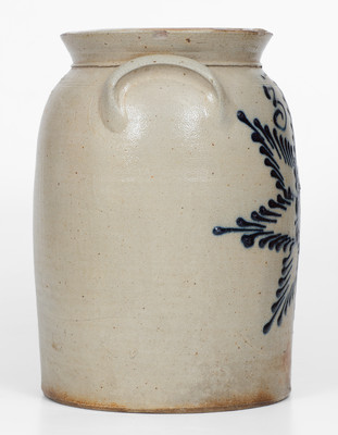 Fine T. HARRINGTON / LYONS Stoneware Jar w/ Elaborate Floral Starburst Decoration