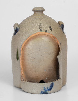 Extremely Rare J. B. LEATHERS / MT. EAGLE, PA Decorated Stoneware Chick Waterer