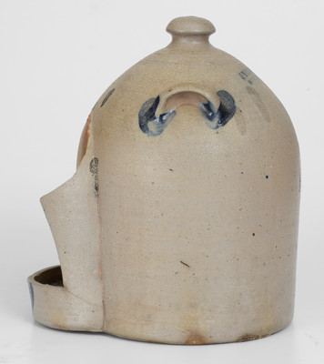 Extremely Rare J. B. LEATHERS / MT. EAGLE, PA Decorated Stoneware Chick Waterer
