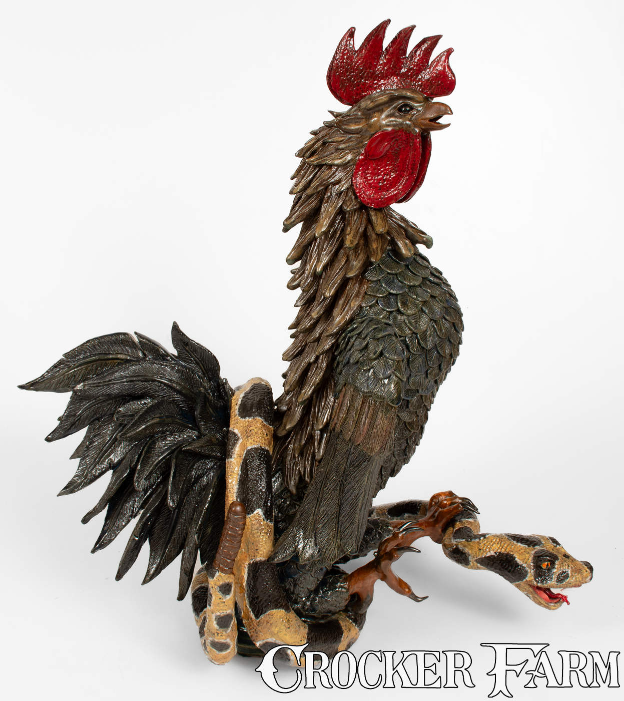 Monumental Rex Hogan Rooster and Rattlesnake Figure -- Lot 389 -- Fall ...