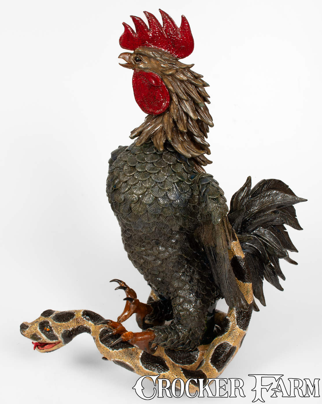 Monumental Rex Hogan Rooster and Rattlesnake Figure -- Lot 389 -- Fall ...