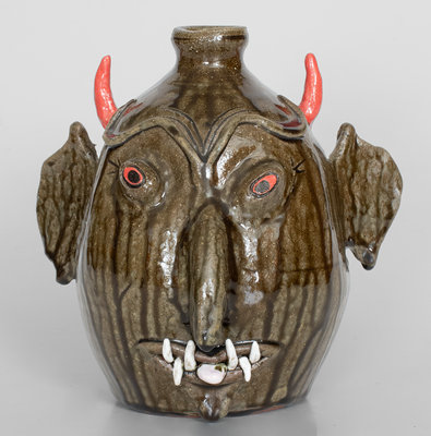 Ruby Meaders and Dwayne Crocker Devil Face Jug, Georgia origin