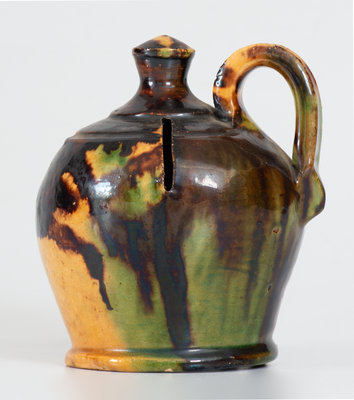 George Wagner, Carbon County, PA Redware Jug Bank, late 19th century