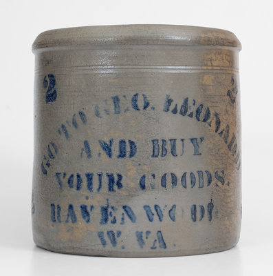Exceptional RAVENSWOOD, W. VA Stoneware Advertising Jar, attrib. Palatine, WV