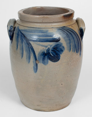 3 Gal. Baltimore, MD Stoneware Jar w/ Floral Decoration, c1850