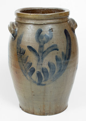 Exceptional Four-Gallon Stoneware Jar w/ Elaborate Decoration, attrib. Decker Pottery, Chucky Valley, Tennessee