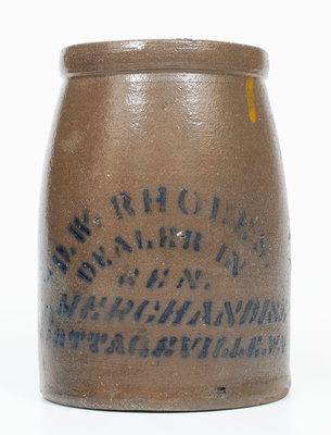 COTTAGEVILLE, W. VA Stoneware Advertising Canning Jar