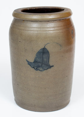 Attrib. D. G. Thompson, Morgantown, WV Stoneware Jar w/ Bellflower Decoration 