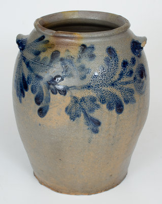 H. SMITH & Co. (Alexandria, VA) 2 Gal. Stoneware Jar w/ Cobalt Floral Decoration