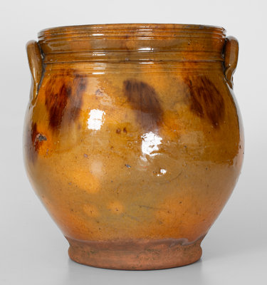 Manganese-Decorated Redware Jar, Northeastern U.S. origin, c1840