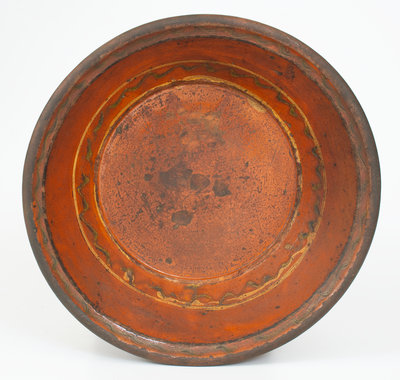 Unusual Slip-Decorated Redware Bowl Marked 