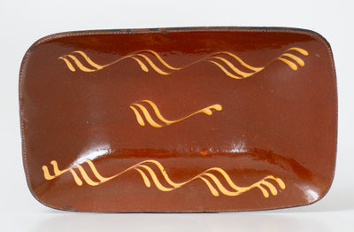 Slip-Decorated Norwalk, CT Redware Loaf Dish