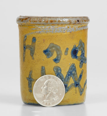 Unusual Miniature Stoneware Jar, American, circa 1850-1885, Midwestern or PA origin