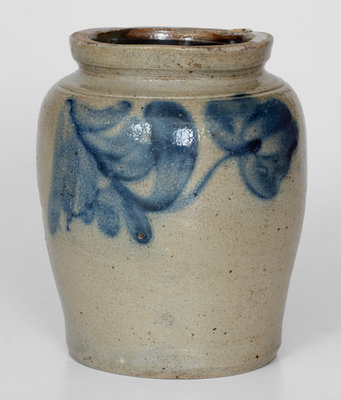 Attrib. Richard Remmey, Philadelphia, PA Small-Sized Stoneware Jar w/ Floral Decoration 