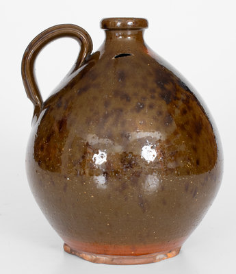 Ovoid Pennsylvania Redware Jug, early to mid 19th century