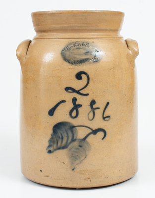 Scarce J. BURGER JR. / ROCHESTER, NY Stoneware Jar Dated 