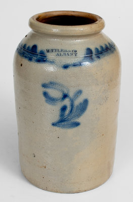 M. TYLER & CO. / ALBANY Stoneware Jar w/ Floral Decoration