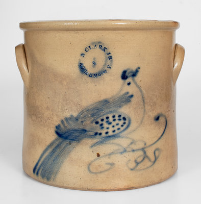 3 Gal. N. CLARK JR. / ATHENS, NY Stoneware Bird Crock