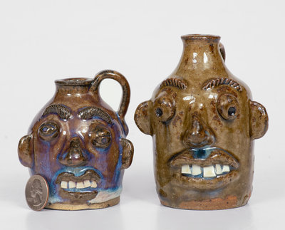 Lot of Two: Small-Sized Kathy Richards Face Jugs