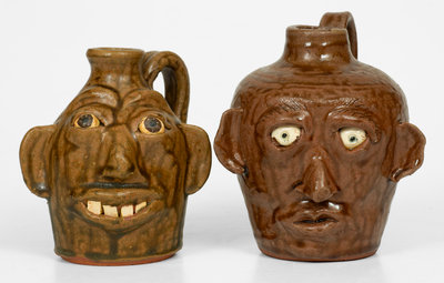 Lot of Two: Small-Sized Whelchel Meaders Face Jugs