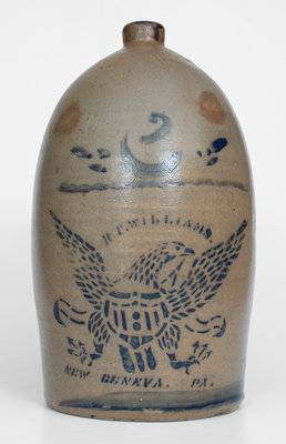 3 Gal. R. T. WILLIAMS / NEW GENEVA, PA Stoneware Eagle Jug