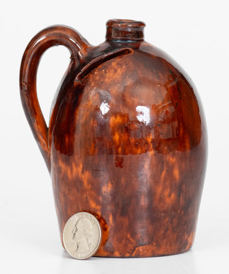 Scarce Glazed Redware Jug Bank, attrib. John Bell, Waynesboro, PA