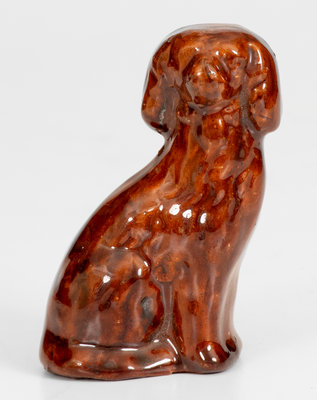 Miniature Glazed Redware Figure of a Spaniel, attrib. John Bell, Waynesboro, Pennsylvania