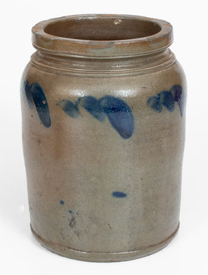 Stoneware Jar w/ Cobalt Swag Decoration, attrib. E.B. Hissong, Cassville, PA, c1850