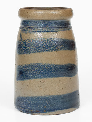 Western PA Stoneware Canning Jar w/ Bold Stripe Decoration