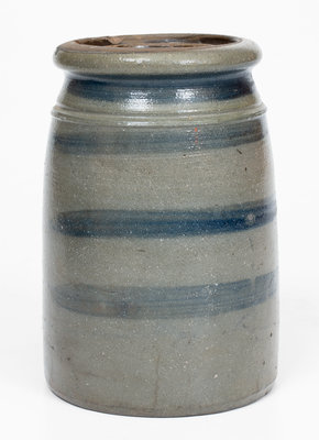 Four-Stripe Western PA Stoneware Canning Jar