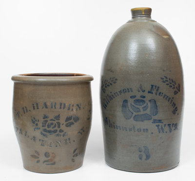 Lot of Two: Shinnston and Palatine, West Virginia Stoneware Jars