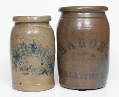Lot of Two: J. M. HARDEN / PALATINE, W. VA Stoneware Jars