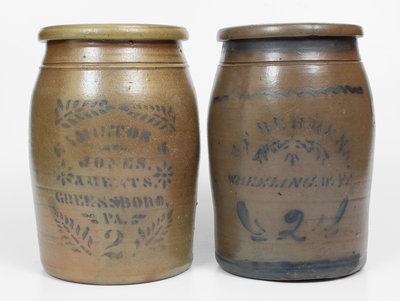 Lot of Two: Western PA Stoneware Incl. H. F. BEHRENS / WHEELING, W. VA Advertising Jar