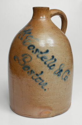 Stoneware Jug with Script Boston Advertising