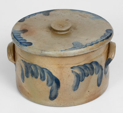 R. C. R. / PHILA Stoneware Butter Crock w/ Lid, Richard C. Remmey, Philadelphia