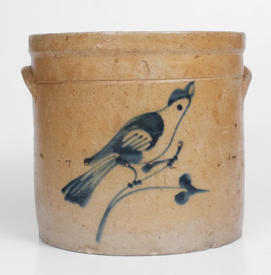 Attrib. Fulper, Flemington, NJ 3 Gal. Stoneware Bird Crock