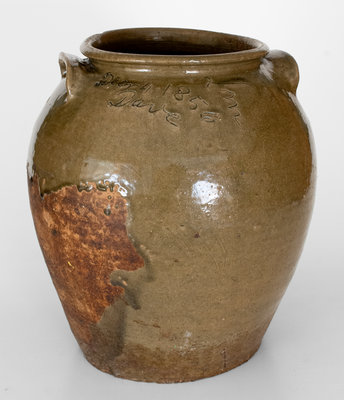 Rare and Important David Drake Stoneware Jar: 