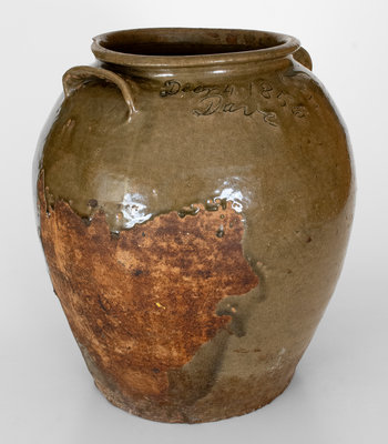 Rare and Important David Drake Stoneware Jar: 