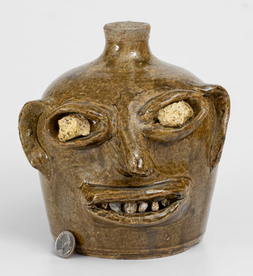 Extremely Rare Cheever and Lanier Meaders Rock Eye and Tooth Face Jug, c1967