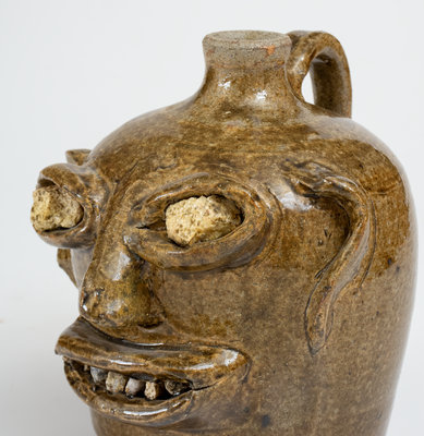 Extremely Rare Cheever and Lanier Meaders Rock Eye and Tooth Face Jug, c1967