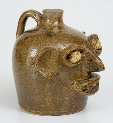 Extremely Rare Cheever and Lanier Meaders Rock Eye and Tooth Face Jug, c1967